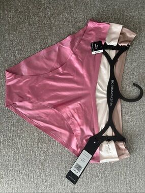 BCBGMaxAzria Pink Satin High-Cut Briefs Trio
